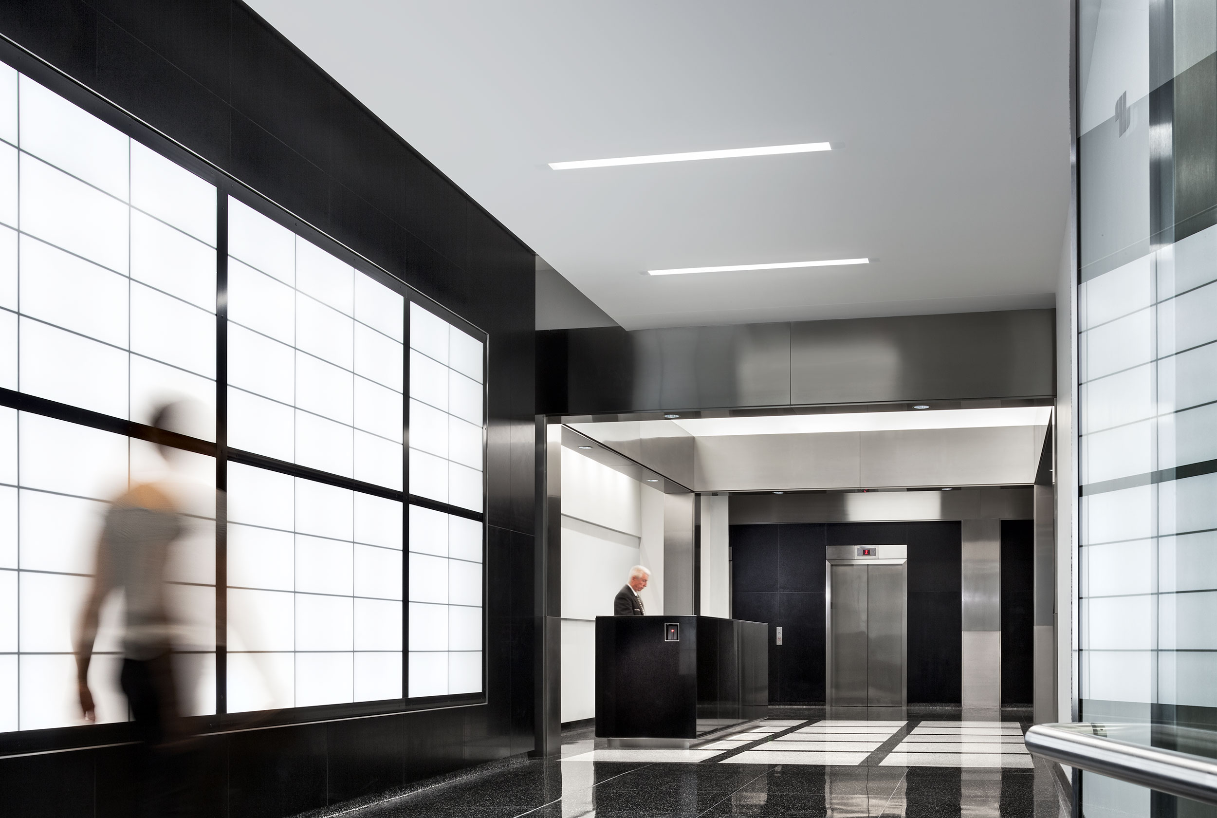 Minimal Lobby Design, Hudson Ave, New York City, Architecture