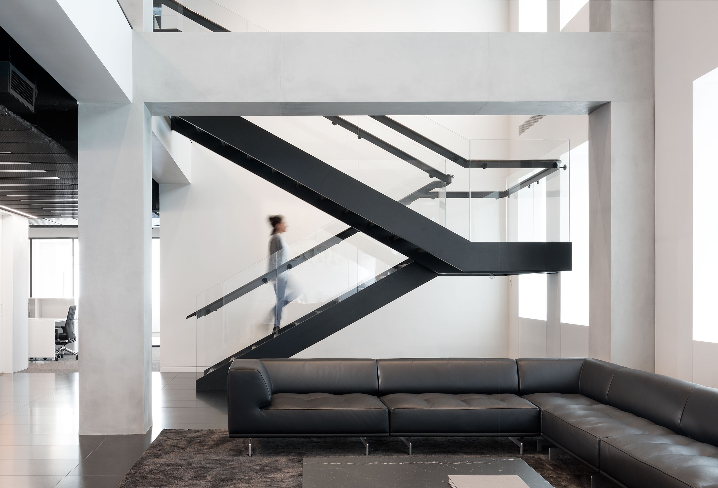 JCDecaux Lobby Staircase, Interior Design, Corporate Interior NYC